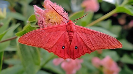 Vibrant Red Butterfly Perched on a Beautiful Flower - Nature Photography for Design Projects