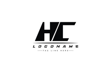 Fototapeta premium HC racer logo. Racing logo design for racing, driving and car or motorsport.