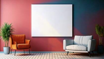 blank wall with canvas