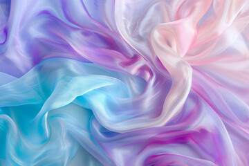 Fototapeta premium Gentle Waves Pastel Silk Fabric Texture Background, Pink, Blue and Purple Abstract Pattern