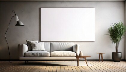 blank wall with canvas