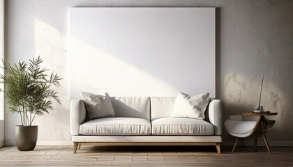 blank wall with canvas