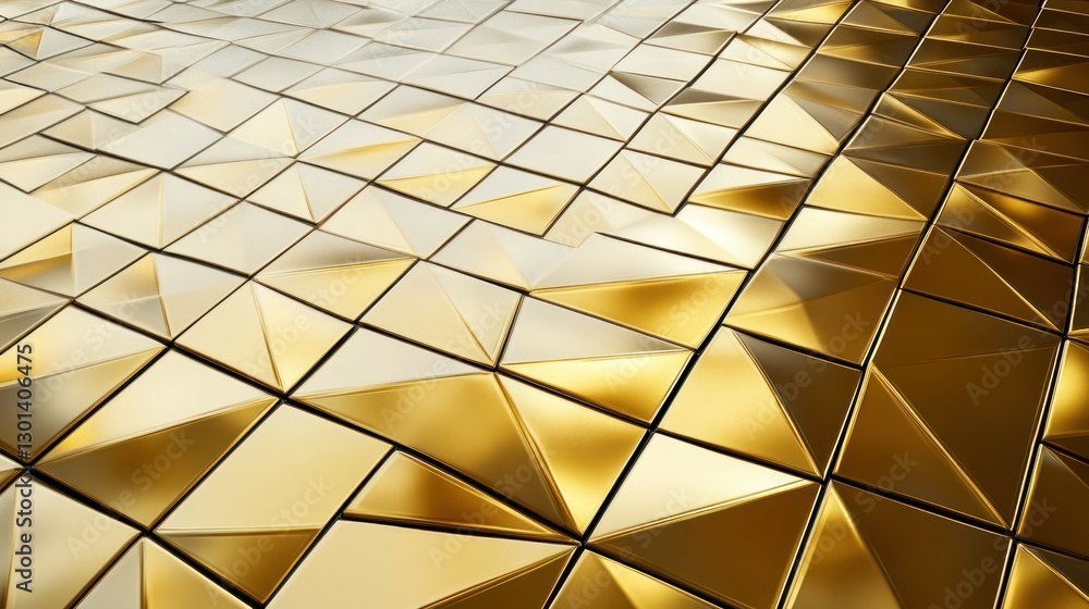 Poster gold colored triangular patterned textured background on a surface