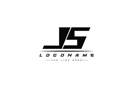 JS racer logo. Racing logo design for racing, driving and car or motorsport.