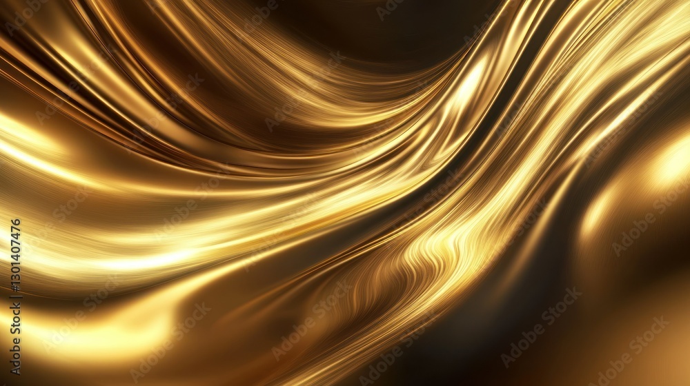 Poster abstract golden waves are flowing gently across the surface of image