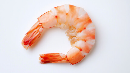 A shrimp is shown on a white background