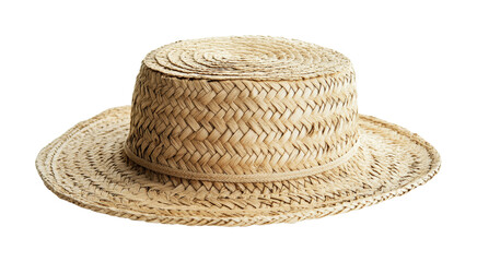 Summer straw hat perfect for beach outings, outdoor adventures, and sunny days in warm climates for casual style and sun protection, cut out