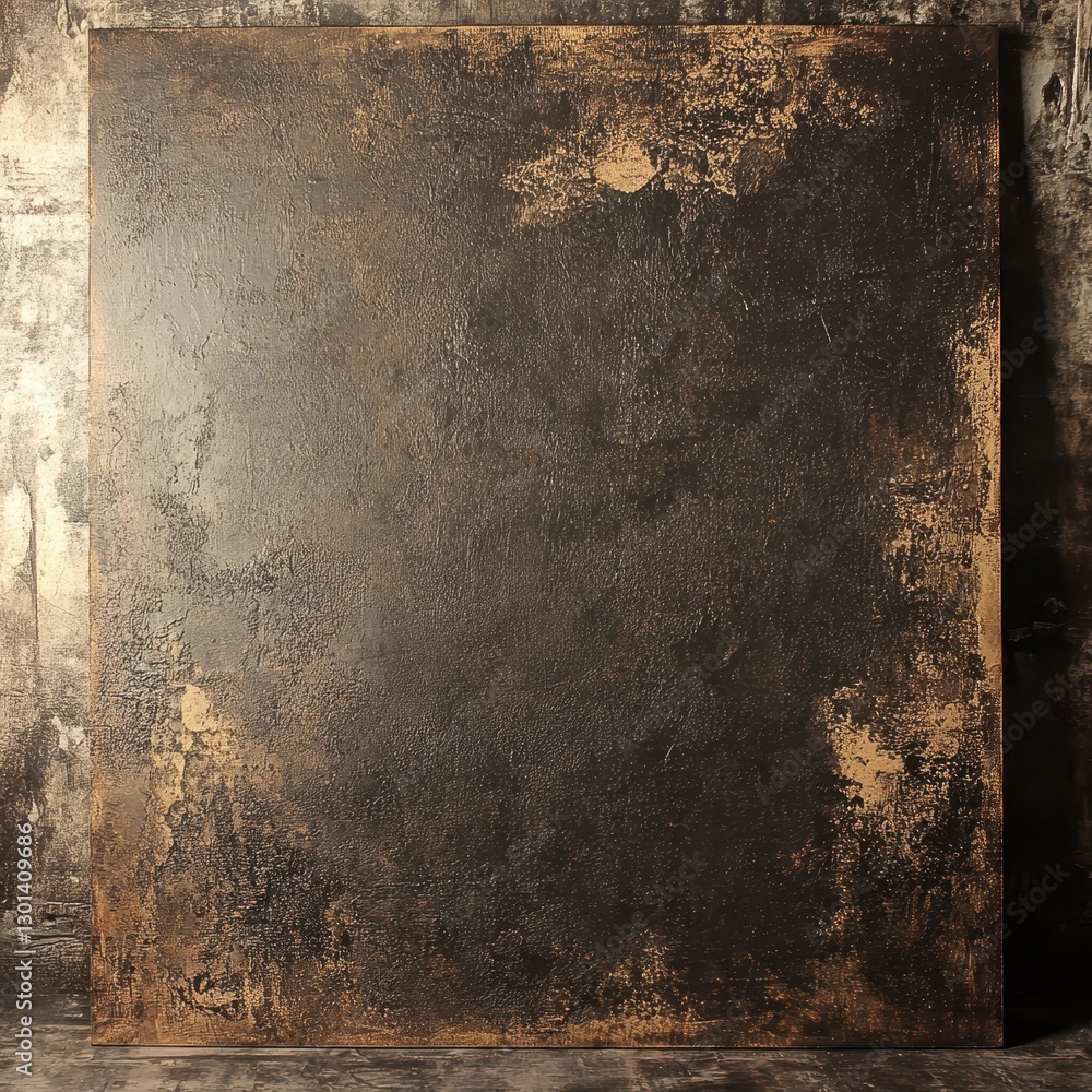 Poster dark textured surface with rough edges and warm tones for artistic backgrounds and creative projects