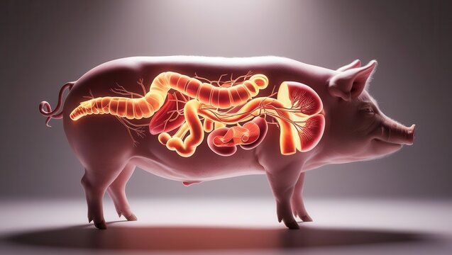 3d visualization of pig organ systems in anatomical dissection educational settings