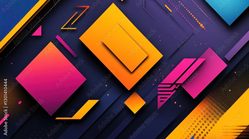 Aufkleber colorful geometric shapes and patterns form an abstract design