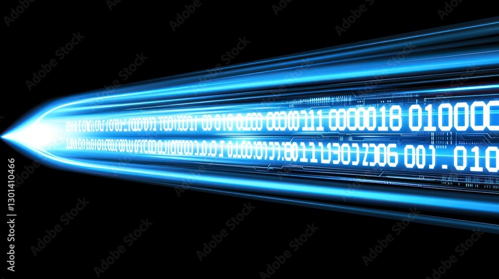 Poster high-speed data stream: futuristic digital flow