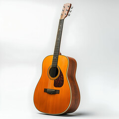 Fototapeta premium Acoustic Guitar: Craftsmanship and Elegance in a Wood-Textured Four-String Musical Instrument