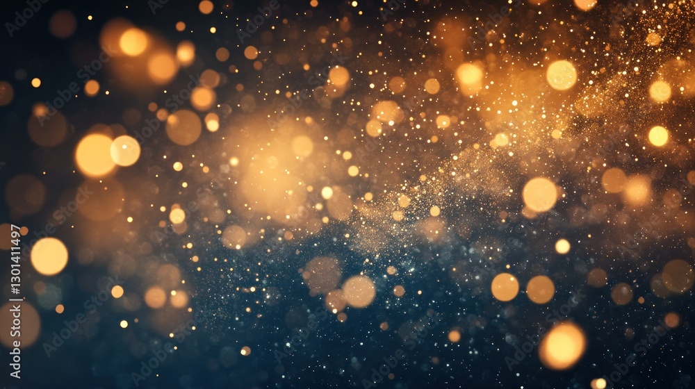 Poster beautiful glowing bokeh particles floating against a dark background