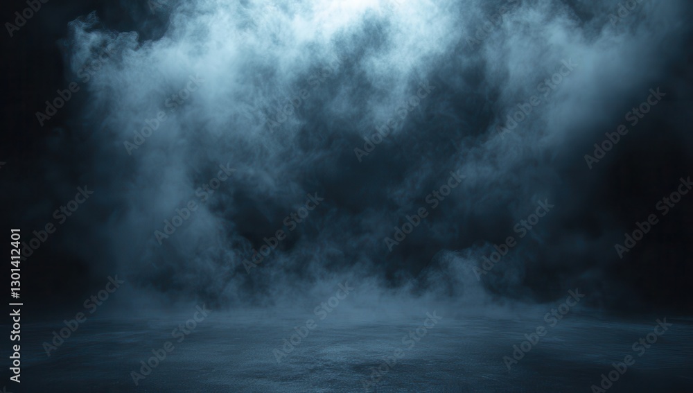Poster dense mysterious fog with dark atmosphere and soft light for background and design purposes in creat