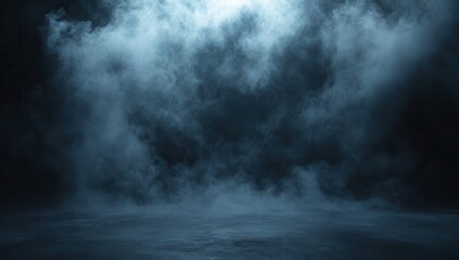 Fototapeta premium Dense Mysterious Fog with Dark Atmosphere and Soft Light for Background and Design Purposes in Creative Projects and Visual Arts