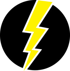 Flash lightning power icon. Energy and thunder electricity symbol concept. Thunder bolt flash vector isolated on transparent background, yellow flash lightning bolt icon. Vector illustration.