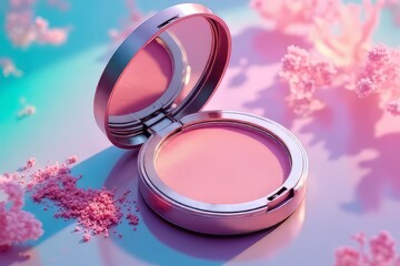 Pretty Pink Blush Compact -  Radiant Makeup for a Natural Glow