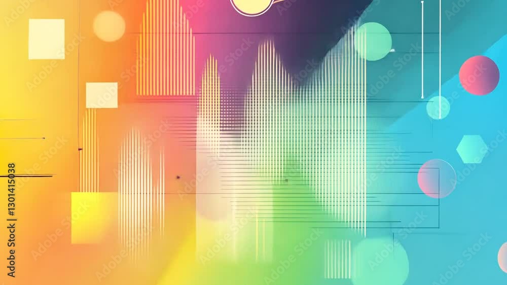 Aufkleber colorful abstract geometric background animation with smooth transitions and shapes