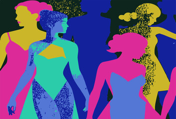 abstract illustration of women's day pointilize
