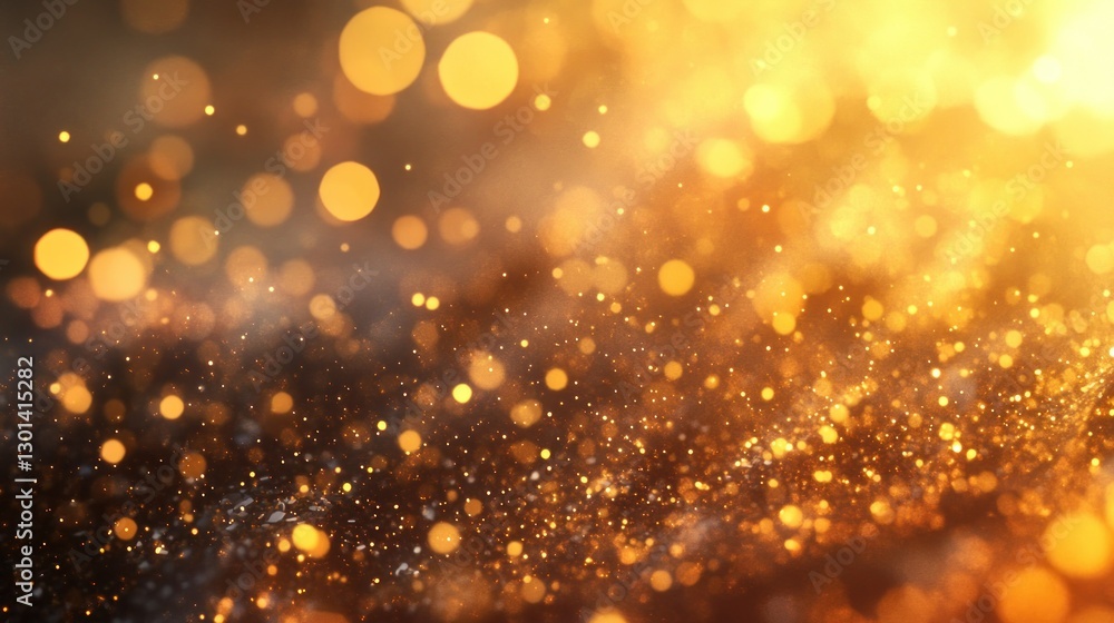 Aufkleber golden sparkles and lights create an abstract background image