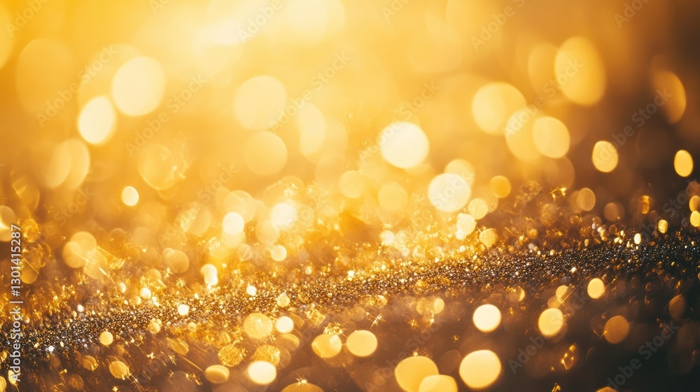 Aufkleber golden sparkles with bokeh creating a beautiful background image