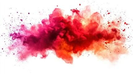 The vibrant cloud of colorful powder with lots of details