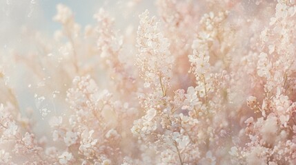 Delicate white flowers and soft details in a blurred view