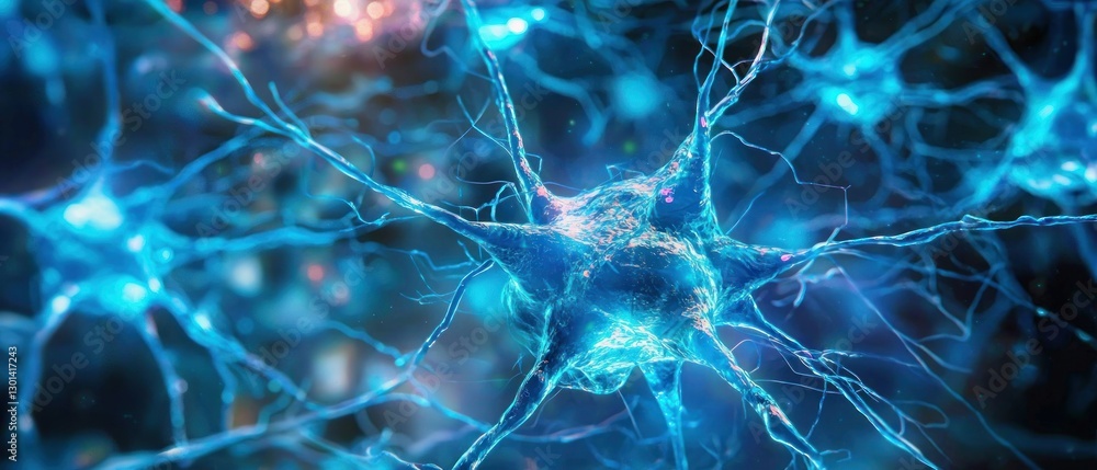 Aufkleber microscopic view of a neuron's intricate network: exploring the wonders of the nervous system