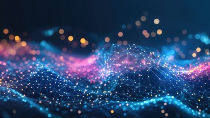 Obraz premium Abstract representation of a digital network with connected data points