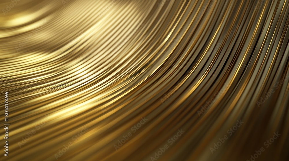 Poster golden metallic lines create abstract curved patterns over surfaces