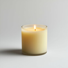 Scented Candle with Flame Creating Cozy Ambiance for Relaxation and Meditation