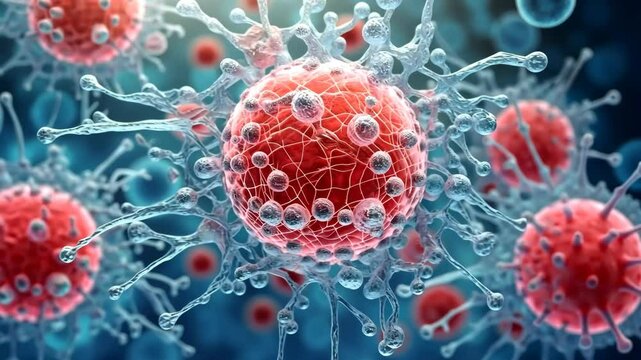 Viral cells abstract 3d illustration