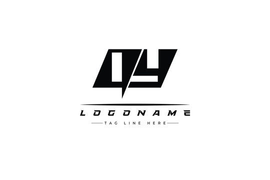 QY racer logo. Racing logo design for racing, driving and car or motorsport.