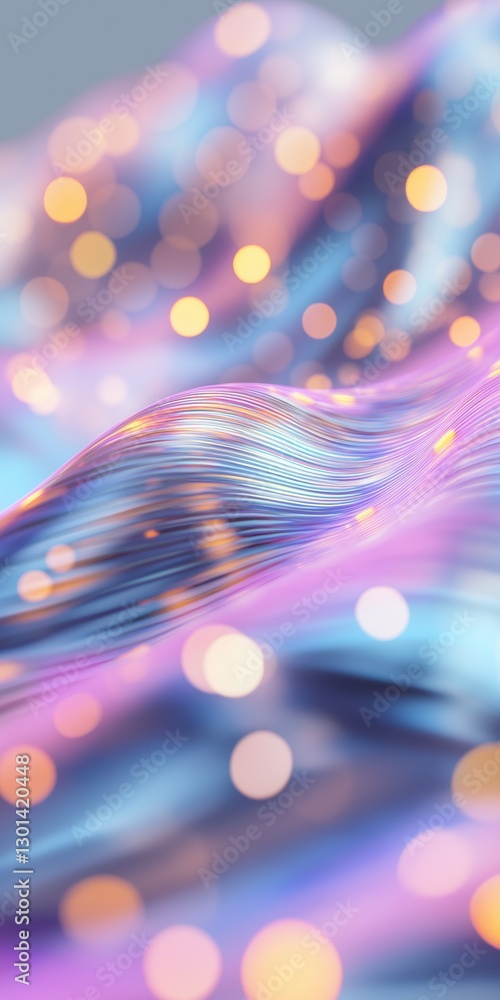Poster a colorful, abstract background with a purple wave. the background is filled with bright, glowing do