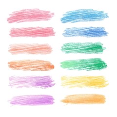Vibrant Hand-Drawn Chalk Hatching Strokes in Colorful Palette