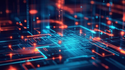 Fototapeta premium A futuristic illustration of computer circuit board design details