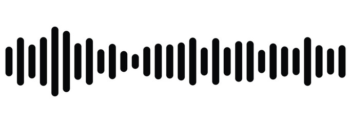 Sound wave icon. Gradient equalizer bars with symmetrical reflection. Sound wave with sharp edge vector image, sound wave lines, audio signal lines. Design eps 10