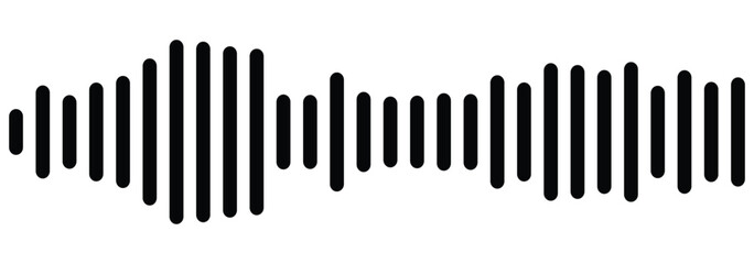 Sound wave icon. Gradient equalizer bars with symmetrical reflection. Sound wave with sharp edge vector image, sound wave lines, audio signal lines. Design eps 10