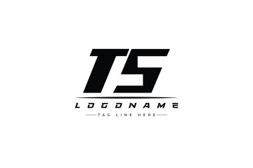 Fototapeta premium TS racer logo. Racing logo design for racing, driving and car or motorsport.