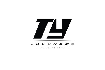 TY racer logo. Racing logo design for racing, driving and car or motorsport.