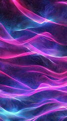Fototapeta premium Abstract Neon Waveform: Pink and Blue Digital Art