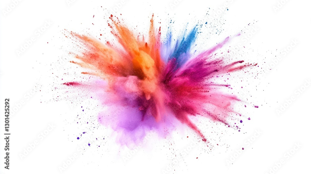 Poster an explosion of color bursting from a center point on white