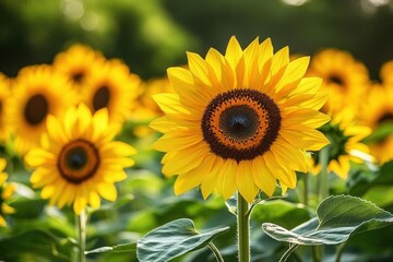 Obraz premium Yellow Sunflowers In A Field