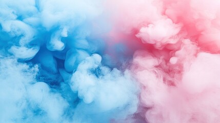 Fototapeta premium Abstract colorful swirling smoke clouds depicting blue and pink colors