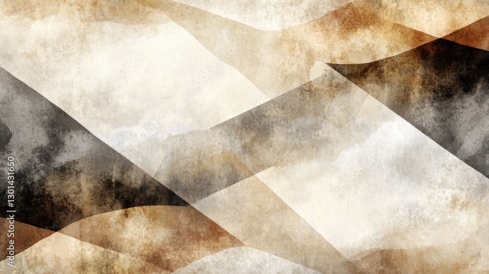 Poster overlapping watercolor shapes creating abstract background texture design