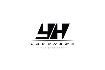 Fototapeta premium YH racer logo. Racing logo design for racing, driving and car or motorsport.