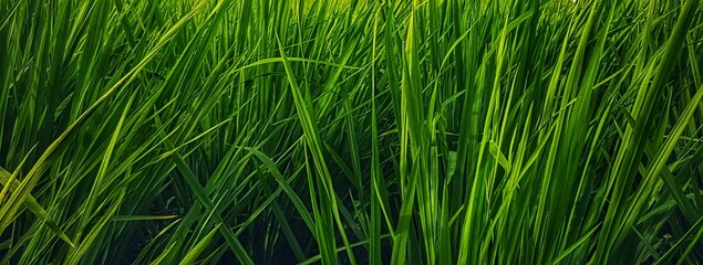 Lush Green Grass Blades Growing Fresh and Vibrant Natural Texture