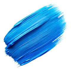 Blue brush stroke on a white background. On transparent background. Png