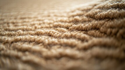 Close up view of a soft brown patterned carpet