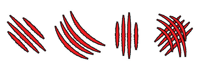 claw mark from wild animal. Animals claw scratches icons set, Claw scratch icon set. Animal scratches. Claws silhouette, vector. Design eps 10